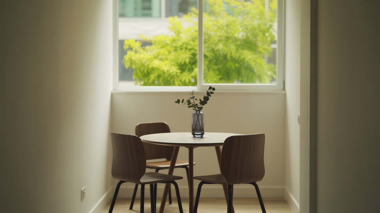 Sfaturi pentru amenajarea unei zone de dining mici (imagine cu o zona de dining dintr-un apartament mic)